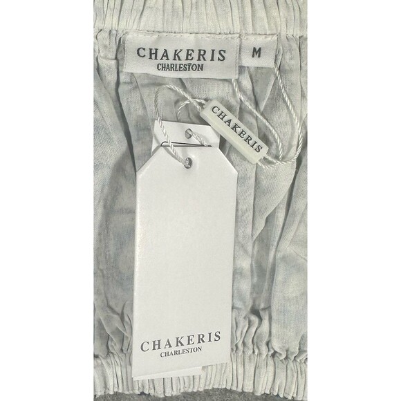 Chakeris Charleston Off The Shoulder Blouse Women’s M Blue Geometric Cut Out NWT - Picture 4 of 10